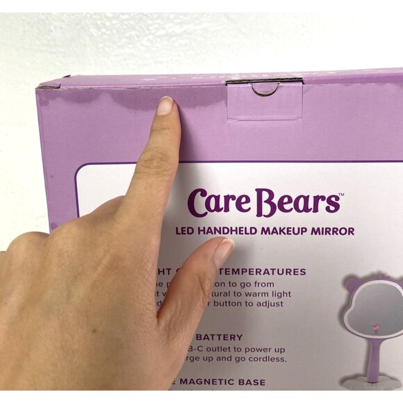 Care Bears Led Handheld Makeup Mirror Share Bear Purple White Vanity - Picture 7 of 9
